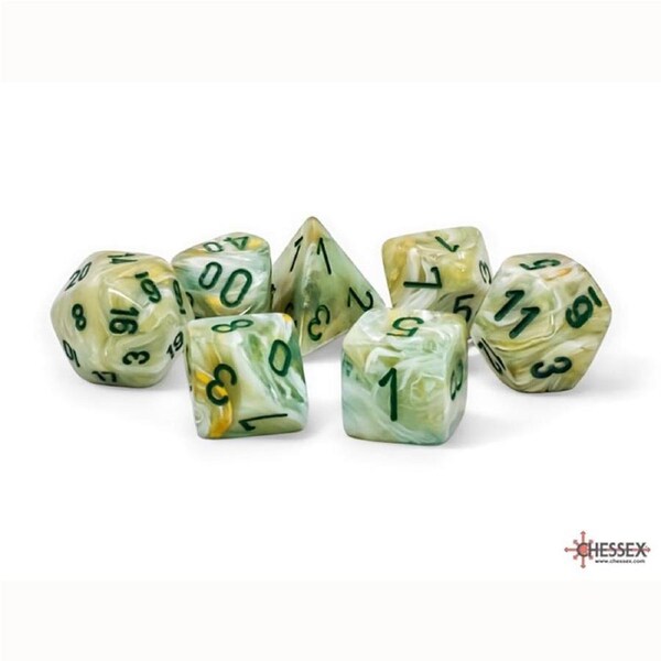 CHX 22409 Marble Mega-hedral Green/dark green 7-Die Set