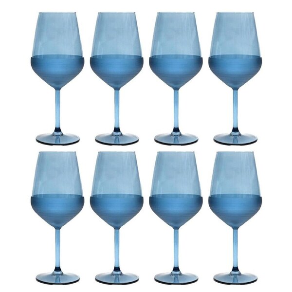 2x 4pc Classica Matte Wine Drink/Beverage Glass 490mL Blue