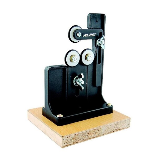 Alps Fishing Rod Drying Stand with Wooden Base and Adjustable Rollers-Rod Steady