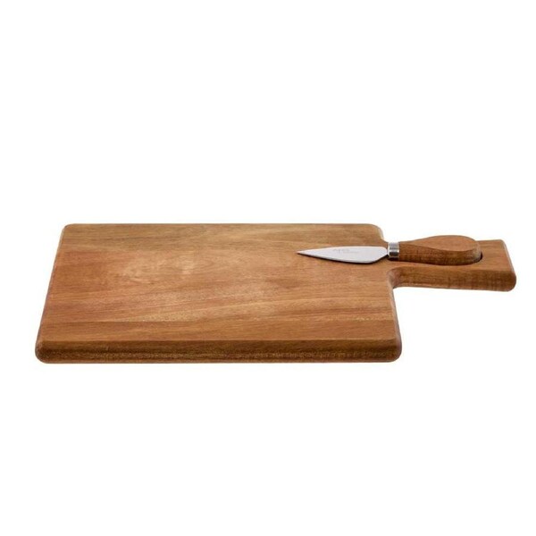 Alex Liddy Acacia Rectangular Board and Cheese Knife Set