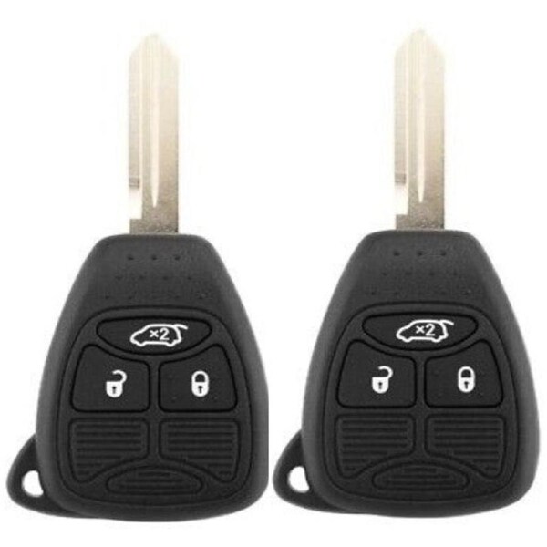 [2 Pack] Replacement Key Shell for Jeep Grand Cherokee KK 2008-2012 - 3 Button Remote Case with Blank Key Blade