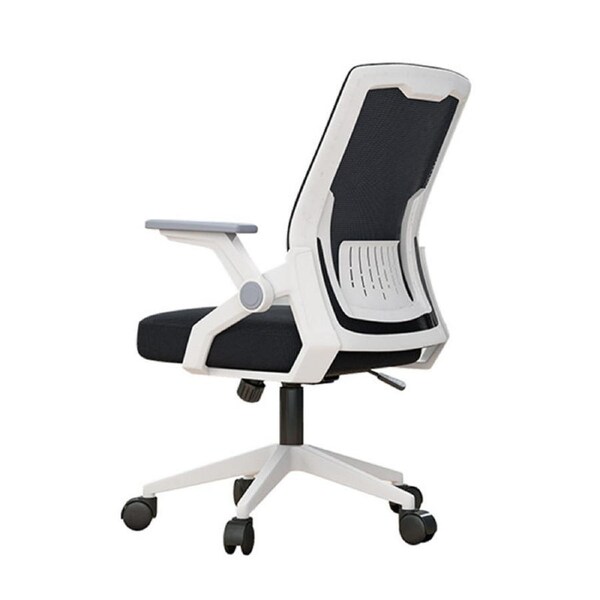 Nevenka Ergonomic Computer Desk Chair with Flip-up Armrests & Wheels -White