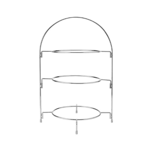 Artesa 3 Tier Metal Food Serving Stand/Plate Holder Afternoon Tea/Cakes Silver