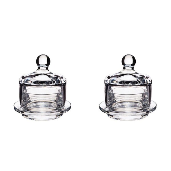 2PK Artesa Mini Glass Serving Cloche for Butter Spreads Soft Cheese 9x9.5cm
