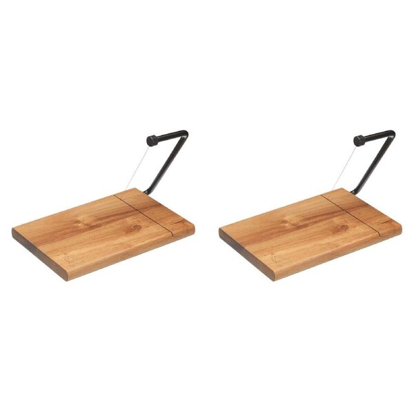 2PK Artesa Traditional Wire Cheese Slicer/Wooden Board Dinner Party/Entertaining