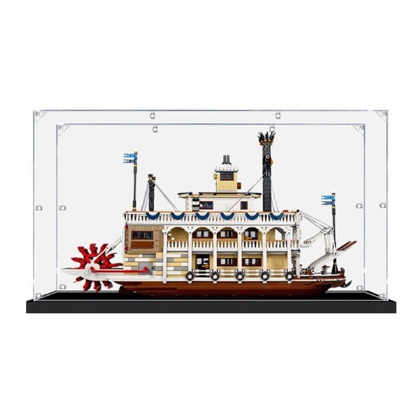 Acrylic Display Case for LEGO 21356 Ideas River Steamboat Figure Storage Box Dust Proof Glue Free