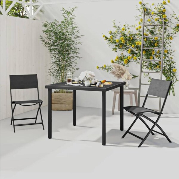 3 Piece Outdoor Dining Set Steel vidaXL