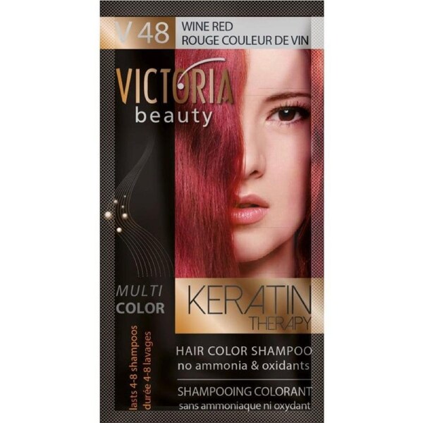 Victoria Beauty Keratin Therapy Hair Colour Shampoo WINE RED V48 40ml