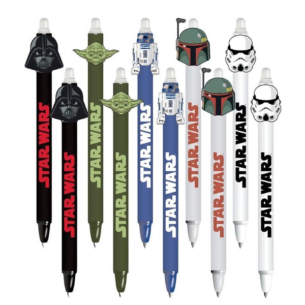 10PK Star Wars Classic Erasable Gel Stationary Writing Pen Assorted