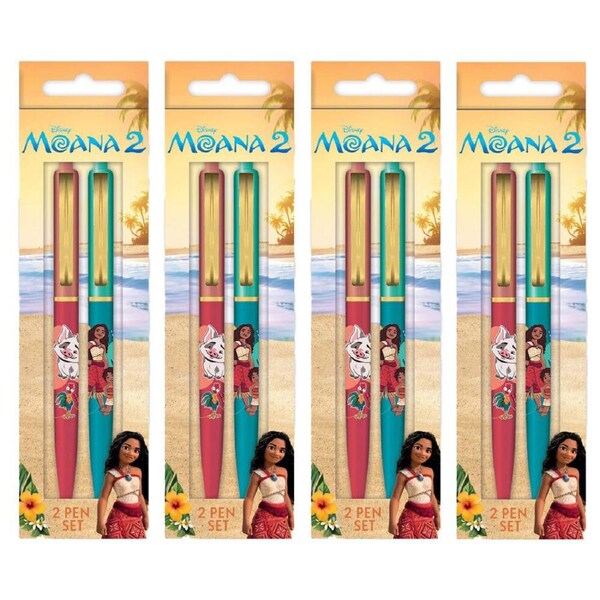 4x 2pc Disney Moana 2 Characters Gel Pen Set For Children Premium