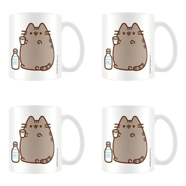 4PK Pusheen Yum Cartoon Cat Coffee Mug 36.3x9.5x11cm White