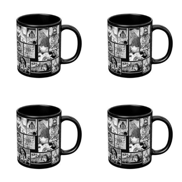 4PK Anime Junji Ito Nightmares Coffee Mug/Cup Black And White