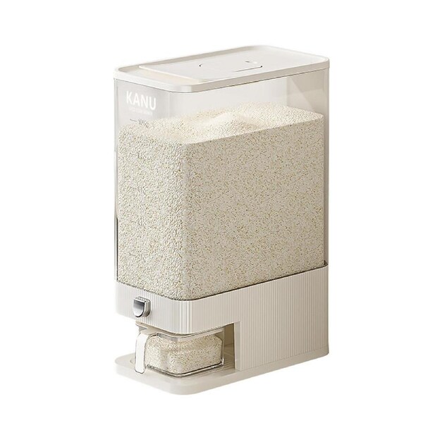 Rice Cereal Dispenser 10KG Grain Container Auto Food Storage Box Measuring Cup