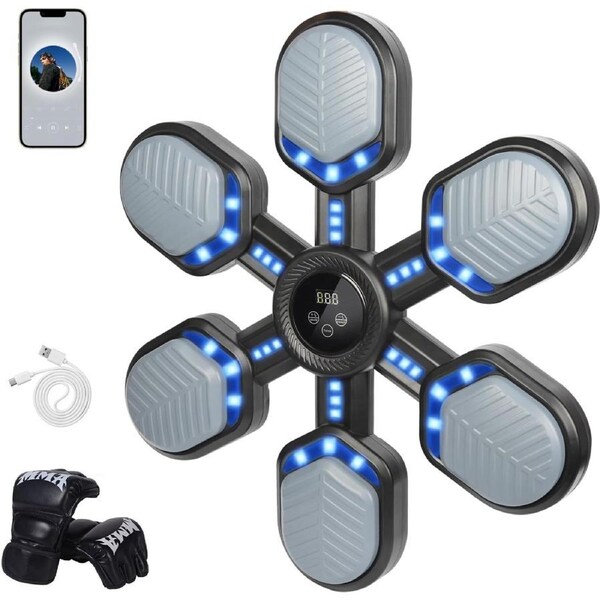 JOYBUY Music Boxing Machine – 9 Modes & Speeds, Black with Gloves for All Ages