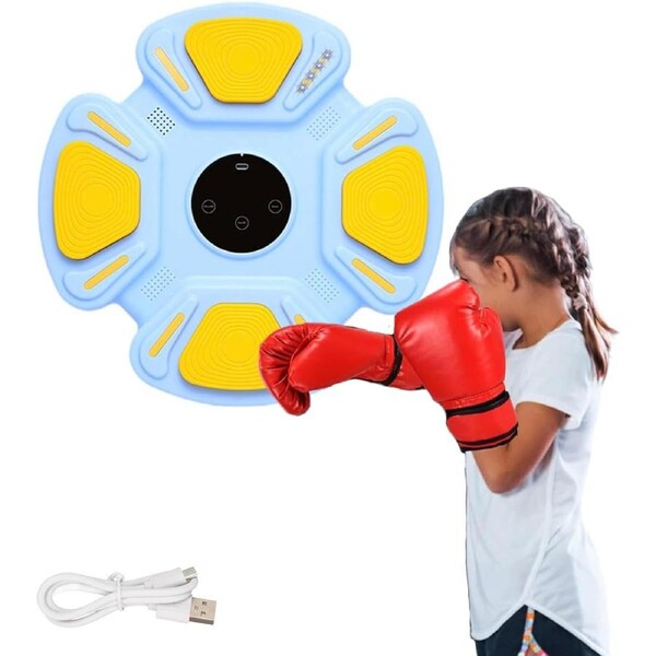 JOYBUY PU Musical Boxing Machine with LED Pad – Rhythm Lights, 3 Songs (32x32x4.5cm)