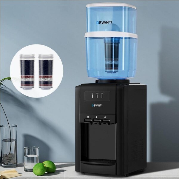 1 Set Devanti Water Cooler Dispenser Bench Top 22L w/2 Filter