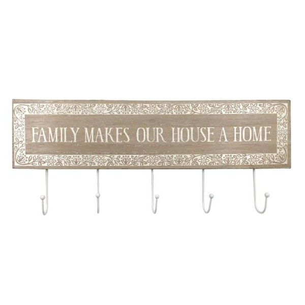 French Country Wooden Family Makes House A Home Hooks Sign