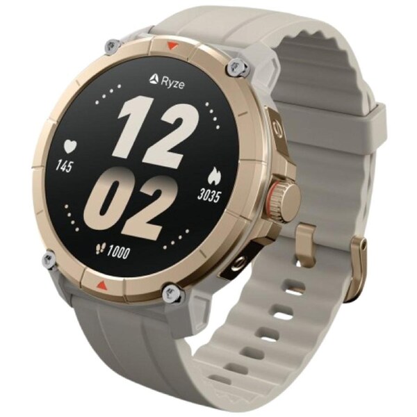Ryze Trek GPS Smart Watch Sand and White