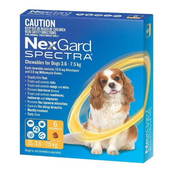 NexGard Spectra Dogs 3.6-7.5kg 6pk