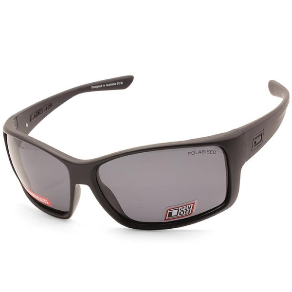 Dirty Dog Hood Satin Black/Grey Polarised Men's Sports Sunglasses