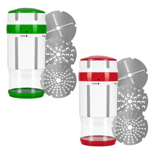 Nicer Dicer Maestro 2 Pack Compact, Handheld 3-in-1 Grater and Slicer