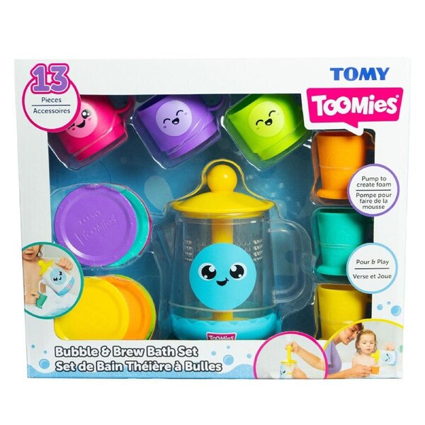 13pc Toomies Bubble & Brew Deluxe Teatime Childrens Bath Toy Set 18m+