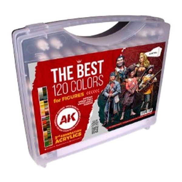 AK Interactive 3 Gen Acrylics Briefcase 120 Best Colours for Figures
