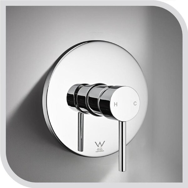 Simplus Brass Shower Mixer Tap Hot Cold Round Lollipop Pin Handle Shower Mixer Watermark Chrome