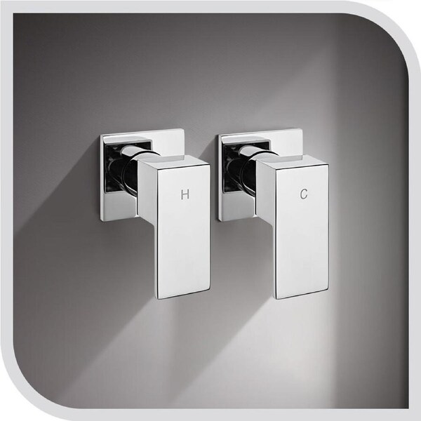 Simplus Dual Shower Mixer Tap Hot Cold Square Bath Brass Shower Mixer Watermark Chrome