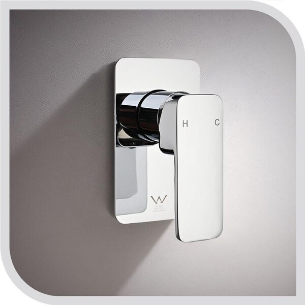 Simplus SS304 Shower Mixer Tap Square Single Handle Head Bath Tub Wall Mount Watermark Chrome