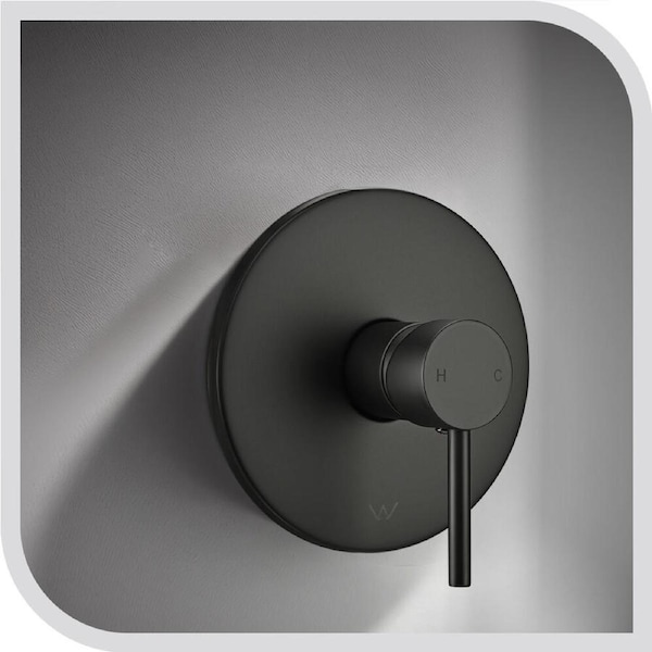 Simplus Brass Shower Mixer Tap Hot Cold Round Lollipop Pin Handle Shower Mixer Watermark Black