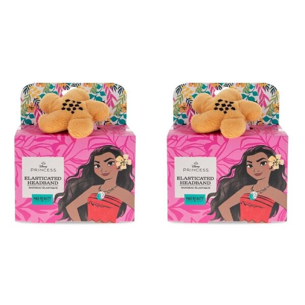 2PK Disney Moana Elasticated Cosmetic Cleansing Headband Multicoloured