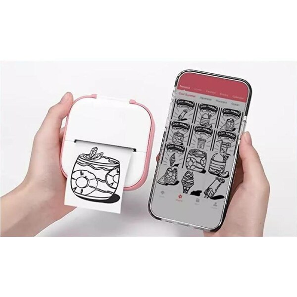 Inkless Phomemo T02 Mini Pocket Bluetooth Thermal Printer Wireless Photo Inkless Sticker Free APP ~Pink