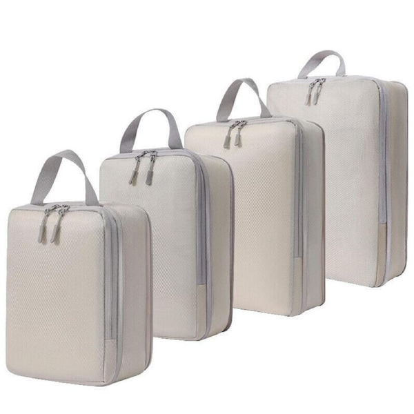 4PCS Storage Compression Bags Luggage Travel Packing Cubes Organiser Suitcases