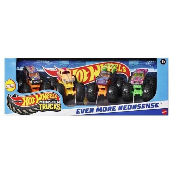 Hot Wheels Monster Trucks 4 Pack 1:64 Even More Neonsense