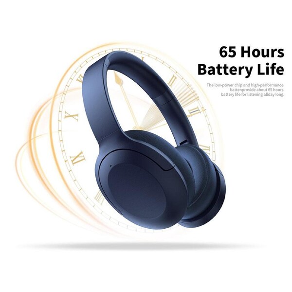 BDI ANC Active Noise Canceling Bluetooth Headphone Headset-Blue