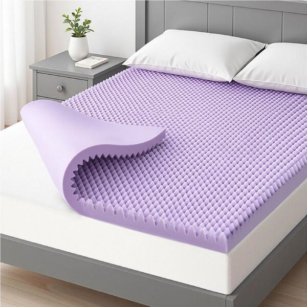 Giselle 5cm Memory Foam Mattress Topper Lavender Infused Egg Crate Pad Mat Double