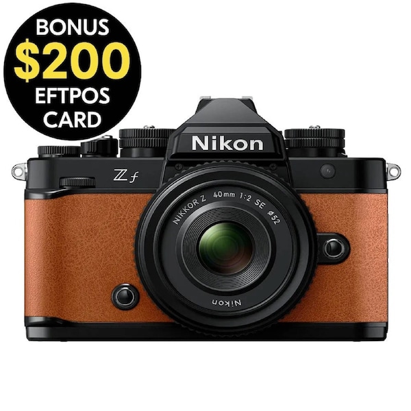 Nikon Z f Body (Black/Cognac Brown)
