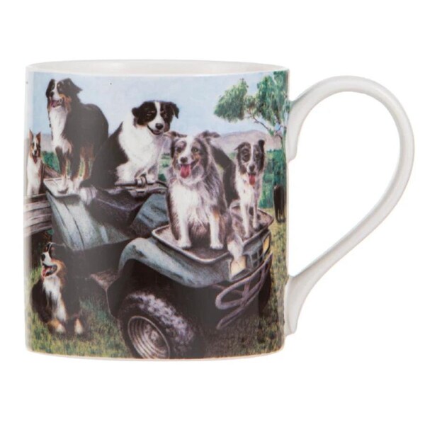 Ashdene Working Dogs Quad Bike Single Bone China Coffee Mug 522602