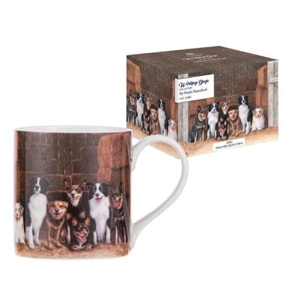 Ashdene Working Dogs Hayshed Single Bone China Coffee Mug 522599