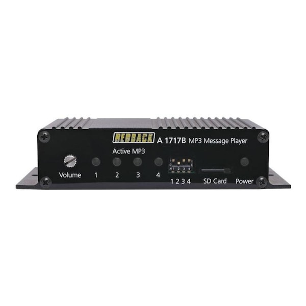 REDBACK A1717B Redback 4 Way MP3 Message Player 24V DC Operation Black