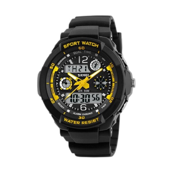 Children's Watch Men's Trendy Outdoor Multi functional Waterproof Sports Watch Student Electronic Watch 1060-yellow