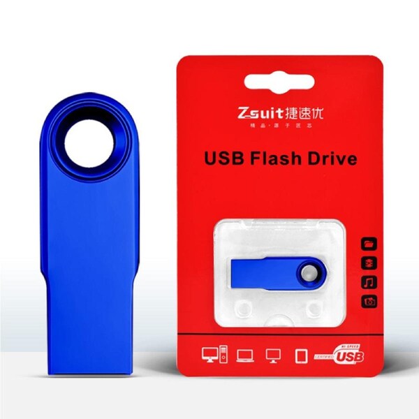 USB flash drive with large capacity and high-speed USB flash drive for engraved files SYCU 32G-blue