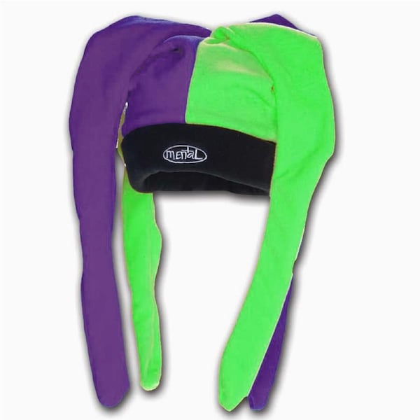 Quadster Funky Fleece Ski Hat by Mental Headgear - Adult-Purple/Light Green
