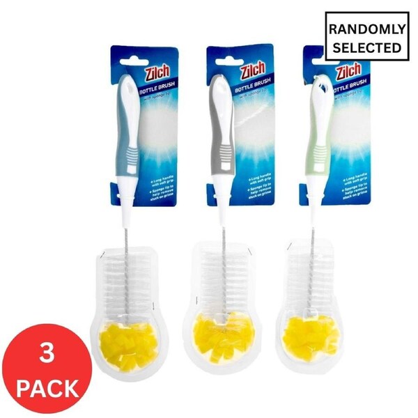 3x Zilch Bottle Brush with Sponge Tip