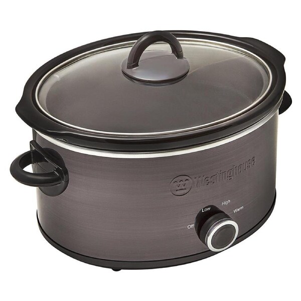 Westinghouse 3.5L - 210W Electric Slow Cooker w/Ceramic Pot - Stainless Steel Black