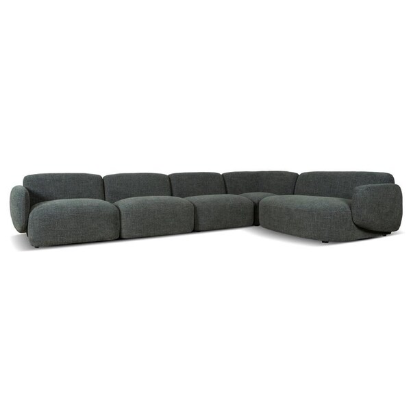 Gosling Right Chaise Modular Sofa - Moss Green