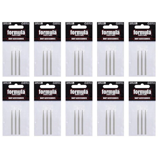 10x 3pc Formula Sports Dartboard Dart Points Replacement 32mm Chrome