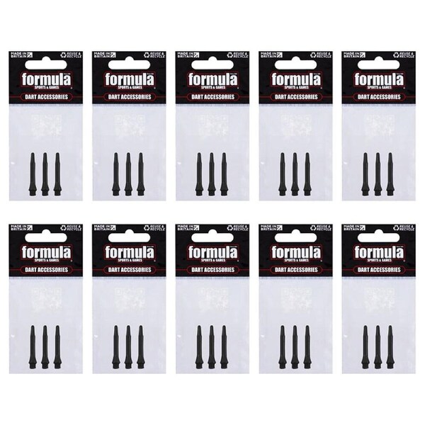 10x 3pc Formula Sports Nylon Dart Shaft Stems BSF 1/4in Black