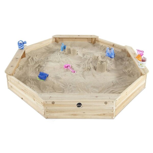 Plum Play Kids/Children Outdoor Giant Octagonal Wooden Sand Pit 18M+